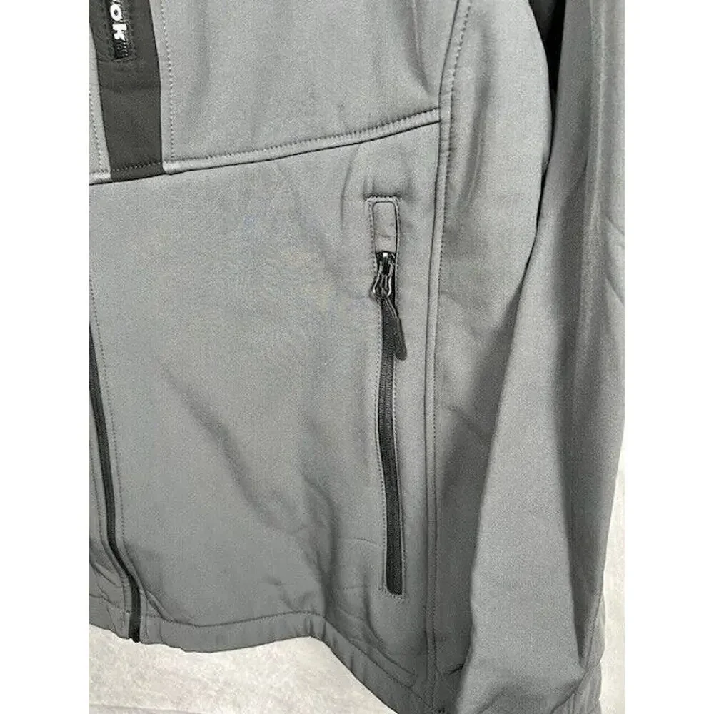 Reebok Mens Fleece Lined Outerwear Softshell 3 Outer Zip Pockets Jacket Coat 2XL